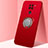 Silikon Hülle Handyhülle Ultra Dünn Schutzhülle Flexible Tasche Silikon mit Magnetisch Fingerring Ständer G03 für Xiaomi Redmi 10X 4G Rot