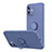 Silikon Hülle Handyhülle Ultra Dünn Schutzhülle Flexible Tasche Silikon mit Magnetisch Fingerring Ständer N01 für Apple iPhone 12 Lavendel Grau