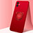 Silikon Hülle Handyhülle Ultra Dünn Schutzhülle Flexible Tasche Silikon mit Magnetisch Fingerring Ständer N04 für Apple iPhone 12 Mini Rot