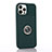 Silikon Hülle Handyhülle Ultra Dünn Schutzhülle Flexible Tasche Silikon mit Magnetisch Fingerring Ständer T01 für Apple iPhone 12 Pro Max Nachtgrün