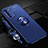Silikon Hülle Handyhülle Ultra Dünn Schutzhülle Flexible Tasche Silikon mit Magnetisch Fingerring Ständer T01 für Huawei Honor Play4 5G Blau