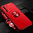 Silikon Hülle Handyhülle Ultra Dünn Schutzhülle Flexible Tasche Silikon mit Magnetisch Fingerring Ständer T01 für Huawei Honor Play4 5G Rot