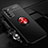 Silikon Hülle Handyhülle Ultra Dünn Schutzhülle Flexible Tasche Silikon mit Magnetisch Fingerring Ständer T01 für Huawei Honor Play4 5G Rot und Schwarz