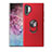 Silikon Hülle Handyhülle Ultra Dünn Schutzhülle Flexible Tasche Silikon mit Magnetisch Fingerring Ständer T01 für Samsung Galaxy Note 10 Plus Rot