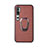 Silikon Hülle Handyhülle Ultra Dünn Schutzhülle Flexible Tasche Silikon mit Magnetisch Fingerring Ständer T01 für Xiaomi Mi Note 10 Braun