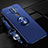 Silikon Hülle Handyhülle Ultra Dünn Schutzhülle Flexible Tasche Silikon mit Magnetisch Fingerring Ständer T01 für Xiaomi Redmi 10X 4G Blau