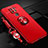 Silikon Hülle Handyhülle Ultra Dünn Schutzhülle Flexible Tasche Silikon mit Magnetisch Fingerring Ständer T01 für Xiaomi Redmi 10X 4G Rot