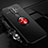 Silikon Hülle Handyhülle Ultra Dünn Schutzhülle Flexible Tasche Silikon mit Magnetisch Fingerring Ständer T01 für Xiaomi Redmi 10X 4G Rot und Schwarz
