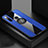 Silikon Hülle Handyhülle Ultra Dünn Schutzhülle Flexible Tasche Silikon mit Magnetisch Fingerring Ständer T01 für Xiaomi Redmi Note 8T Blau
