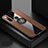 Silikon Hülle Handyhülle Ultra Dünn Schutzhülle Flexible Tasche Silikon mit Magnetisch Fingerring Ständer T01 für Xiaomi Redmi Note 8T Braun