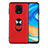 Silikon Hülle Handyhülle Ultra Dünn Schutzhülle Flexible Tasche Silikon mit Magnetisch Fingerring Ständer T01 für Xiaomi Redmi Note 9 Pro Rot