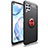 Silikon Hülle Handyhülle Ultra Dünn Schutzhülle Flexible Tasche Silikon mit Magnetisch Fingerring Ständer T02 für Huawei Nova 6 SE Rot und Schwarz
