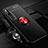 Silikon Hülle Handyhülle Ultra Dünn Schutzhülle Flexible Tasche Silikon mit Magnetisch Fingerring Ständer T02 für Xiaomi Mi Note 10 Rot und Schwarz