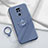 Silikon Hülle Handyhülle Ultra Dünn Schutzhülle Flexible Tasche Silikon mit Magnetisch Fingerring Ständer T02 für Xiaomi Redmi 10X 4G Grau