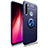 Silikon Hülle Handyhülle Ultra Dünn Schutzhülle Flexible Tasche Silikon mit Magnetisch Fingerring Ständer T02 für Xiaomi Redmi Note 8 Blau