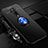 Silikon Hülle Handyhülle Ultra Dünn Schutzhülle Flexible Tasche Silikon mit Magnetisch Fingerring Ständer T03 für OnePlus 7T Pro Blau und Schwarz