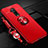 Silikon Hülle Handyhülle Ultra Dünn Schutzhülle Flexible Tasche Silikon mit Magnetisch Fingerring Ständer T03 für OnePlus 7T Pro Rot