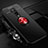 Silikon Hülle Handyhülle Ultra Dünn Schutzhülle Flexible Tasche Silikon mit Magnetisch Fingerring Ständer T03 für OnePlus 7T Pro Rot und Schwarz