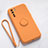 Silikon Hülle Handyhülle Ultra Dünn Schutzhülle Flexible Tasche Silikon mit Magnetisch Fingerring Ständer T03 für Oppo Find X2 Lite Orange