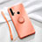 Silikon Hülle Handyhülle Ultra Dünn Schutzhülle Flexible Tasche Silikon mit Magnetisch Fingerring Ständer T04 für Huawei P20 Lite (2019) Orange