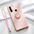 Silikon Hülle Handyhülle Ultra Dünn Schutzhülle Flexible Tasche Silikon mit Magnetisch Fingerring Ständer T04 für Huawei P20 Lite (2019) Rosa