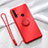 Silikon Hülle Handyhülle Ultra Dünn Schutzhülle Flexible Tasche Silikon mit Magnetisch Fingerring Ständer T04 für Huawei P20 Lite (2019) Rot