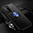 Silikon Hülle Handyhülle Ultra Dünn Schutzhülle Flexible Tasche Silikon mit Magnetisch Fingerring Ständer T04 für Huawei P40 Pro Blau und Schwarz