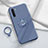 Silikon Hülle Handyhülle Ultra Dünn Schutzhülle Flexible Tasche Silikon mit Magnetisch Fingerring Ständer T04 für Oppo K7 5G Grau