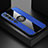 Silikon Hülle Handyhülle Ultra Dünn Schutzhülle Flexible Tasche Silikon mit Magnetisch Fingerring Ständer T04 für Xiaomi Mi Note 10 Pro Blau