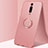 Silikon Hülle Handyhülle Ultra Dünn Schutzhülle Flexible Tasche Silikon mit Magnetisch Fingerring Ständer T04 für Xiaomi Redmi K20 Pro Rosa