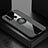 Silikon Hülle Handyhülle Ultra Dünn Schutzhülle Flexible Tasche Silikon mit Magnetisch Fingerring Ständer T05 für Huawei P20 Lite (2019) Dunkelgrau