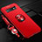 Silikon Hülle Handyhülle Ultra Dünn Schutzhülle Flexible Tasche Silikon mit Magnetisch Fingerring Ständer T05 für Samsung Galaxy S10 Plus Rot