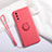 Silikon Hülle Handyhülle Ultra Dünn Schutzhülle Flexible Tasche Silikon mit Magnetisch Fingerring Ständer T06 für Oppo Find X2 Pro Rot