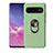 Silikon Hülle Handyhülle Ultra Dünn Schutzhülle Flexible Tasche Silikon mit Magnetisch Fingerring Ständer T07 für Samsung Galaxy S10