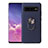 Silikon Hülle Handyhülle Ultra Dünn Schutzhülle Flexible Tasche Silikon mit Magnetisch Fingerring Ständer T07 für Samsung Galaxy S10