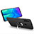 Silikon Hülle Handyhülle Ultra Dünn Schutzhülle Silikon mit Magnetisch Fingerring Ständer für Huawei Honor 20i Schwarz