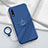 Silikon Hülle Handyhülle Ultra Dünn Schutzhülle Tasche Flexible mit Magnetisch Fingerring Ständer A01 für Huawei Enjoy 10 Blau