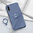 Silikon Hülle Handyhülle Ultra Dünn Schutzhülle Tasche Flexible mit Magnetisch Fingerring Ständer A01 für Huawei Enjoy 10 Grau
