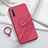 Silikon Hülle Handyhülle Ultra Dünn Schutzhülle Tasche Flexible mit Magnetisch Fingerring Ständer A01 für Huawei Enjoy 10S Fuchsie