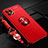 Silikon Hülle Handyhülle Ultra Dünn Schutzhülle Tasche Flexible mit Magnetisch Fingerring Ständer A01 für Huawei Enjoy 20 5G Rot