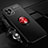 Silikon Hülle Handyhülle Ultra Dünn Schutzhülle Tasche Flexible mit Magnetisch Fingerring Ständer A01 für Huawei Enjoy 20 5G Rot und Schwarz