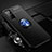 Silikon Hülle Handyhülle Ultra Dünn Schutzhülle Tasche Flexible mit Magnetisch Fingerring Ständer A01 für Huawei Honor 30S Blau und Schwarz