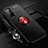 Silikon Hülle Handyhülle Ultra Dünn Schutzhülle Tasche Flexible mit Magnetisch Fingerring Ständer A01 für Huawei Honor 30S Rot und Schwarz