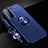 Silikon Hülle Handyhülle Ultra Dünn Schutzhülle Tasche Flexible mit Magnetisch Fingerring Ständer A01 für Samsung Galaxy S22 5G Blau