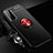 Silikon Hülle Handyhülle Ultra Dünn Schutzhülle Tasche Flexible mit Magnetisch Fingerring Ständer A01 für Samsung Galaxy S22 5G Rot und Schwarz