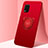 Silikon Hülle Handyhülle Ultra Dünn Schutzhülle Tasche Flexible mit Magnetisch Fingerring Ständer A01 für Xiaomi Mi 10 Lite Rot