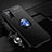 Silikon Hülle Handyhülle Ultra Dünn Schutzhülle Tasche Flexible mit Magnetisch Fingerring Ständer A02 für Oppo A52 Blau und Schwarz