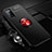 Silikon Hülle Handyhülle Ultra Dünn Schutzhülle Tasche Flexible mit Magnetisch Fingerring Ständer A02 für Oppo A52 Rot und Schwarz