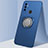 Silikon Hülle Handyhülle Ultra Dünn Schutzhülle Tasche Flexible mit Magnetisch Fingerring Ständer A02 für Oppo A53s Blau