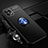 Silikon Hülle Handyhülle Ultra Dünn Schutzhülle Tasche Flexible mit Magnetisch Fingerring Ständer A02 für Oppo A72 5G Blau und Schwarz